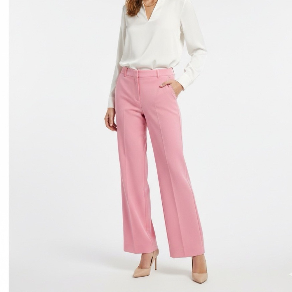 Carlisle Collection Pink Wide Leg Dress Pants Trousers Size 10 RN138420